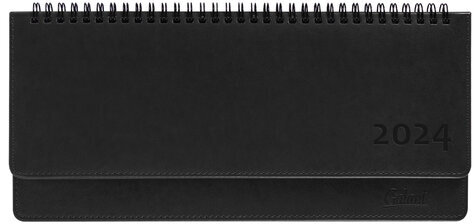 Планинг датированный 2024 305x140 мм GALANT "Ritter", под кожу, черный, 114821