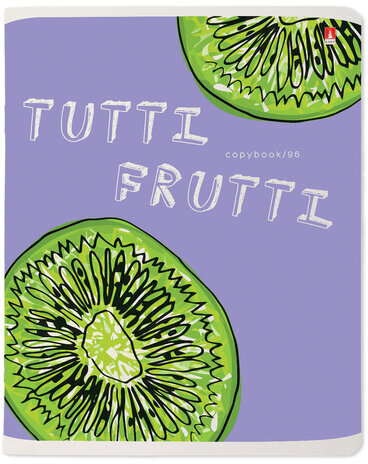 Тетрадь А5 96 л. АЛЬТ скоба, клетка, гибридный лак, "Fresh & Fruity" (5 видов), 7-96-1159