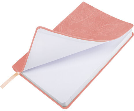 Ежедневник датированный 2024 А5 138x213 мм, BRAUBERG "Foliage", под кожу, коралловый, 114921