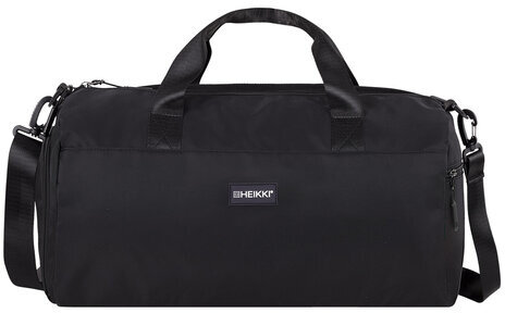 Сумка спортивная HEIKKI MOVE PLUS (ХЕЙКИ) с отделением для обуви и мокрых вещей, черная, 21x45x20 см, 272626
