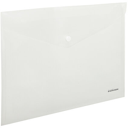 Папка-конверт с кнопкой ERICH KRAUSE "Fizzy Clear", А4, до 120 листов, прозрачная, 0,12 мм, 50172