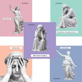 Тетрадь А5 48 л., ПЗБМ, скоба, клетка, Soft Touch, &quot;Ой, девочки&quot; (5 видов), 24147