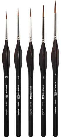 Кисти художественные набор 5 шт., синтетика, BRAUBERG ART CLASSIC, ЭРГОНОМИЧНЫЕ, 200950