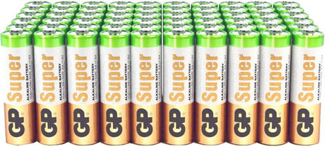 Батарейки GP Super, AA (LR6, 15А), алкалиновые, пальчиковые, КОМПЛЕКТ 60 шт., 15A-2CRVS60