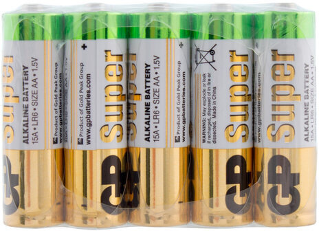 Батарейки GP Super, AA (LR6, 15А), алкалиновые, пальчиковые, КОМПЛЕКТ 60 шт., 15A-2CRVS60