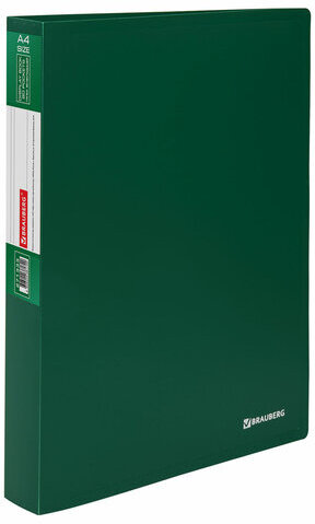 Папка 80 вкладышей BRAUBERG "Office", зеленая, 0,8 мм, 271333