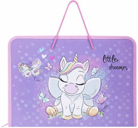 Папка для труда на молнии с ручками ПИФАГОР А4, 1 отделение, пластик, органайзер, "Sweet Dreamer", 271471