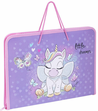 Папка для труда на молнии с ручками ПИФАГОР А4, 1 отделение, пластик, органайзер, "Sweet Dreamer", 271471