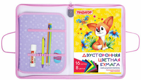 Папка для труда на молнии с ручками ПИФАГОР А4, 1 отделение, пластик, органайзер, "Sweet Dreamer", 271471