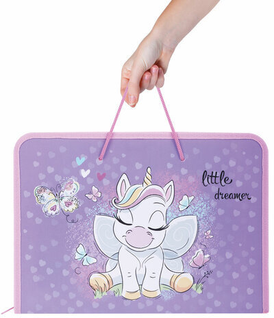 Папка для труда на молнии с ручками ПИФАГОР А4, 1 отделение, пластик, органайзер, "Sweet Dreamer", 271471