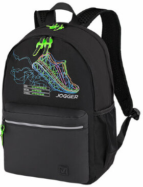 Рюкзак BRAUBERG FASHION CITY универсальный, 2 отделения, &quot;Virtual sneaker&quot;, черный, 46х31х15 см, 271671