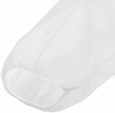 Халат одноразовый белый на кнопках КОМПЛЕКТ 10 шт., XL, 52-54 размер, 110 см, рукав на резинке, 30 г/м2, ОПТИТРЕЙД