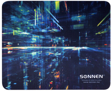 Коврик для мыши SONNEN "SINGULARITY", резина + ткань, 220х180х3 мм, 513293