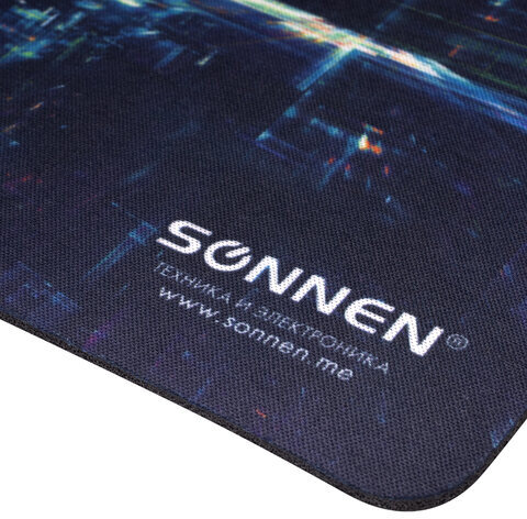 Коврик для мыши SONNEN "SINGULARITY", резина + ткань, 220х180х3 мм, 513293