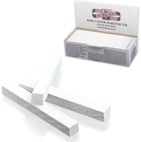 Мел белый KOH-I-NOOR (Чехия), набор 100 шт., квадратный, 11150200000