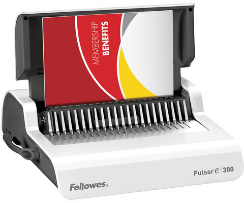 Переплетная машина для пластиковой пружины FELLOWES "PULSAR-Е", электрическая, пробивает 15 л., сшивает до 300 л., FS-5620701