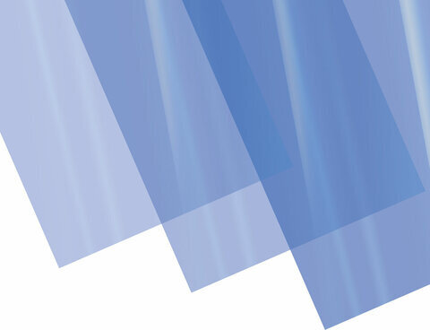 Обложки пластиковые для переплета, А4, КОМПЛЕКТ 100 шт., 150 мкм, прозрачно-синие, BRAUBERG, 530826