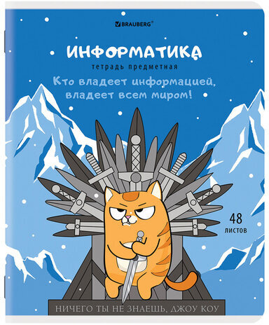 Тетради предметные, КОМПЛЕКТ 12 ПРЕДМЕТОВ, "КОТ-ЭНТУЗИАСТ", 48 л., TWIN-лак, BRAUBERG, 404609