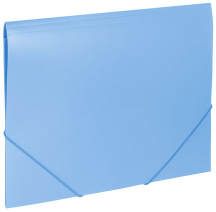 Папка на резинках BRAUBERG "Office", голубая, до 300 листов, 500 мкм, 228078