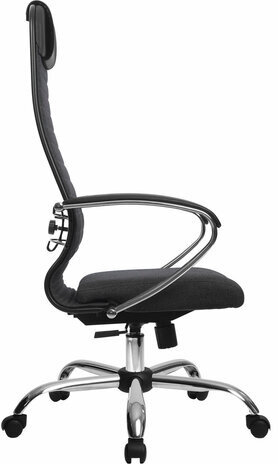 Кресло офисное МЕТТА "К-27" хром, ткань, сиденье и спинка мягкие, серое