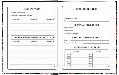 Дневник 1-4 класс 48 л., твердый, ЮНЛАНДИЯ, глянцевая ламинация, с подсказом, "Flower Girl", 106354