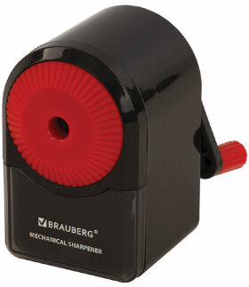 Точилка механическая BRAUBERG &quot;ULTRA&quot;, для чернографитных и цветных карандашей, крепление к столу, корпус черный с красным, 228626