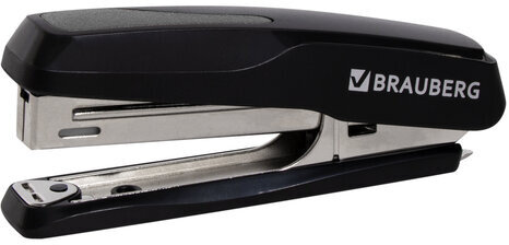 Степлер №10 BRAUBERG "Extra", до 20 листов, антистеплер, черно-серый, 229080