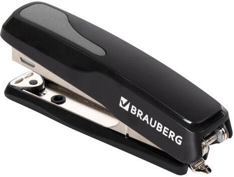 Степлер №10 BRAUBERG "Extra", до 20 листов, антистеплер, черно-серый, 229080