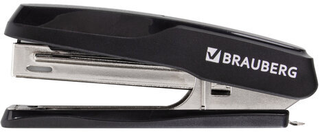 Степлер №10 BRAUBERG "Extra", до 20 листов, антистеплер, черно-серый, 229080