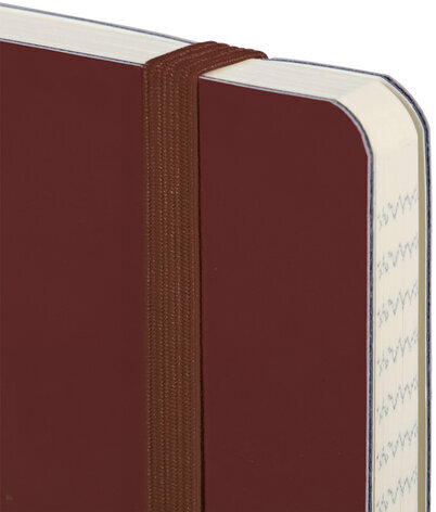 Блокнот А5 (148x218 мм), BRAUBERG "Metropolis Ultra", под кожу, 80 л., резинка, клетка, коричневый, 111023