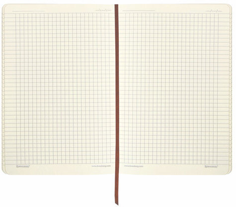 Блокнот А5 (148x218 мм), BRAUBERG "Metropolis Ultra", под кожу, 80 л., резинка, клетка, коричневый, 111023