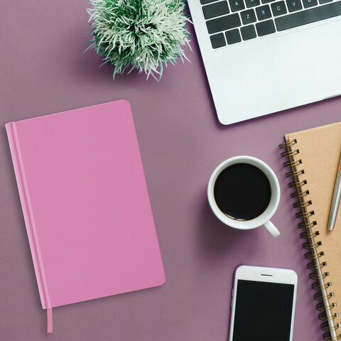 Ежедневник недатированный А5 (138x213 мм) BRAUBERG "Select", балакрон, 160 л., розовый, 111663