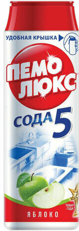 Чистящее средство 480 г, ПЕМОЛЮКС Сода-5, "Яблоко", порошок, 2414453