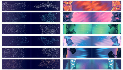 Закладки для книг МАГНИТНЫЕ, "GALAXY", набор 12 шт., 60x20 мм, BRAUBERG, 113171