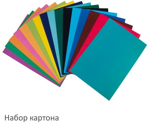 Набор картона и бумаги А4 мелованные (картон 16 л. 8 цветов, бумага 16 л. 16 цветов), BRAUBERG, 113566