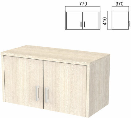 Шкаф-антресоль "Арго", 770х370х410 мм, ясень шимо (КОМПЛЕКТ)