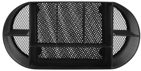 Подставка-органайзер металлическая BRAUBERG "Germanium", 9 секций, 105х220х110 мм, черная, 237418