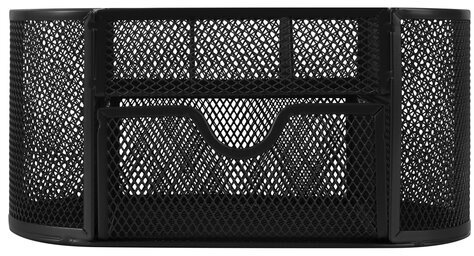 Подставка-органайзер металлическая BRAUBERG "Germanium", 9 секций, 105х220х110 мм, черная, 237418