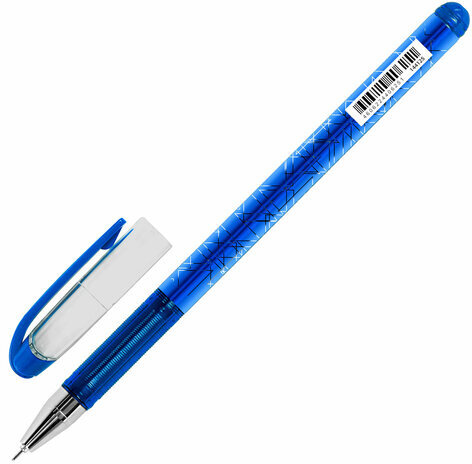 Ручка гелевая BRAUBERG "Profi-Gel PRO", СИНЯЯ, линия письма 0,4 мм, игольчатый наконечник 0,5 мм, печать на корпусе, 144125