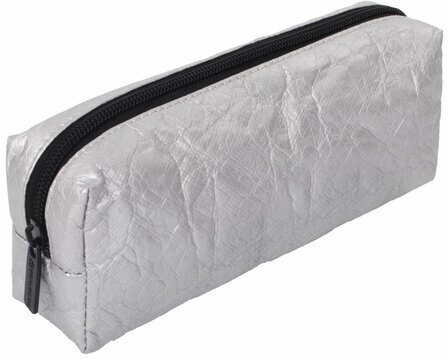 Пенал-косметичка BRAUBERG "TYVEK", крафт-текстиль, серебристый, 21х5х8 см, 270044