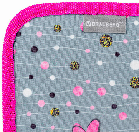 Пенал с наполнением BRAUBERG, 1 отделение, 1 откидная планка, 24 предмета, полиэстер, 21х14 см, "Funny panda", 270315