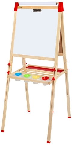 Мольберт растущий 3 в 1 для мела/магнитно-маркерный 50х50 см, бумага для рисования, BRAUBERG KIDS, 238150