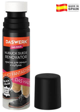 Краска для замши и нубука, 75 мл, губка, DASWERK, черная, 607624