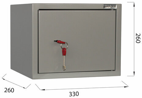 Шкаф металлический для документов BRABIX "KBS-01", 260х330х260 мм, 5,5 кг, сварной, 291150