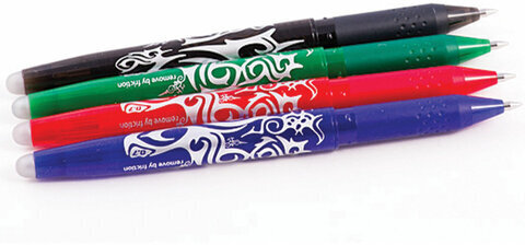 Ручка стираемая гелевая с грипом PILOT "Frixion", КРАСНАЯ, корпус красный, узел 0,7 мм, линия письма 0,35 мм, BL-FR-7