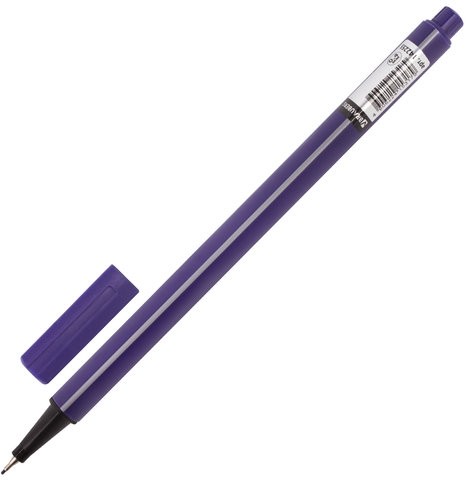 Ручка капиллярная (линер) BRAUBERG "Aero", ФИОЛЕТОВАЯ, трехгранная, металлический наконечник, линия письма 0,4 мм, 142255