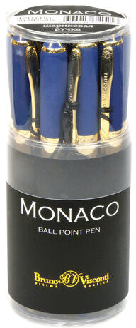 Ручка шариковая BRUNO VISCONTI Monaco, темно-синий корпус, узел 0,5 мм, линия 0,3 мм, синяя, 20-0125/07