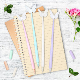 Ручка фигурная шариковая ЮНЛАНДИЯ &quot;Бабочка&quot;, силиконовый корпус, ассорти, СИНЯЯ, пишущий узел 0,7 мм, 143795