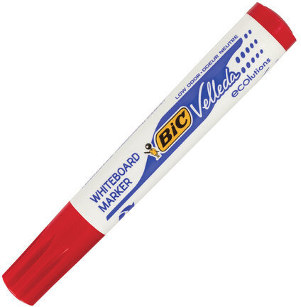 Маркер стираемый для белой доски КРАСНЫЙ, BIC "Velleda", 1,4-5 мм, эргономичный корпус, 904939