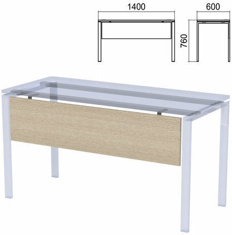 Царга к столам на металлокаркасе "Арго", шириной 1400 мм, ясень шимо
